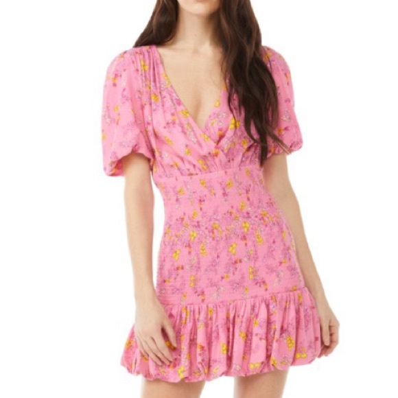 Scoop NYC Dresses & Skirts - Scoop Puff Sleeve Smocked Waist Mini Dress